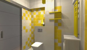 Żółty w łazience