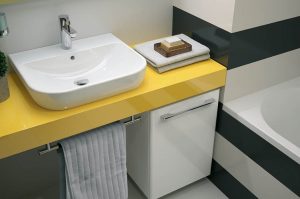 Żółte elementy w łazience